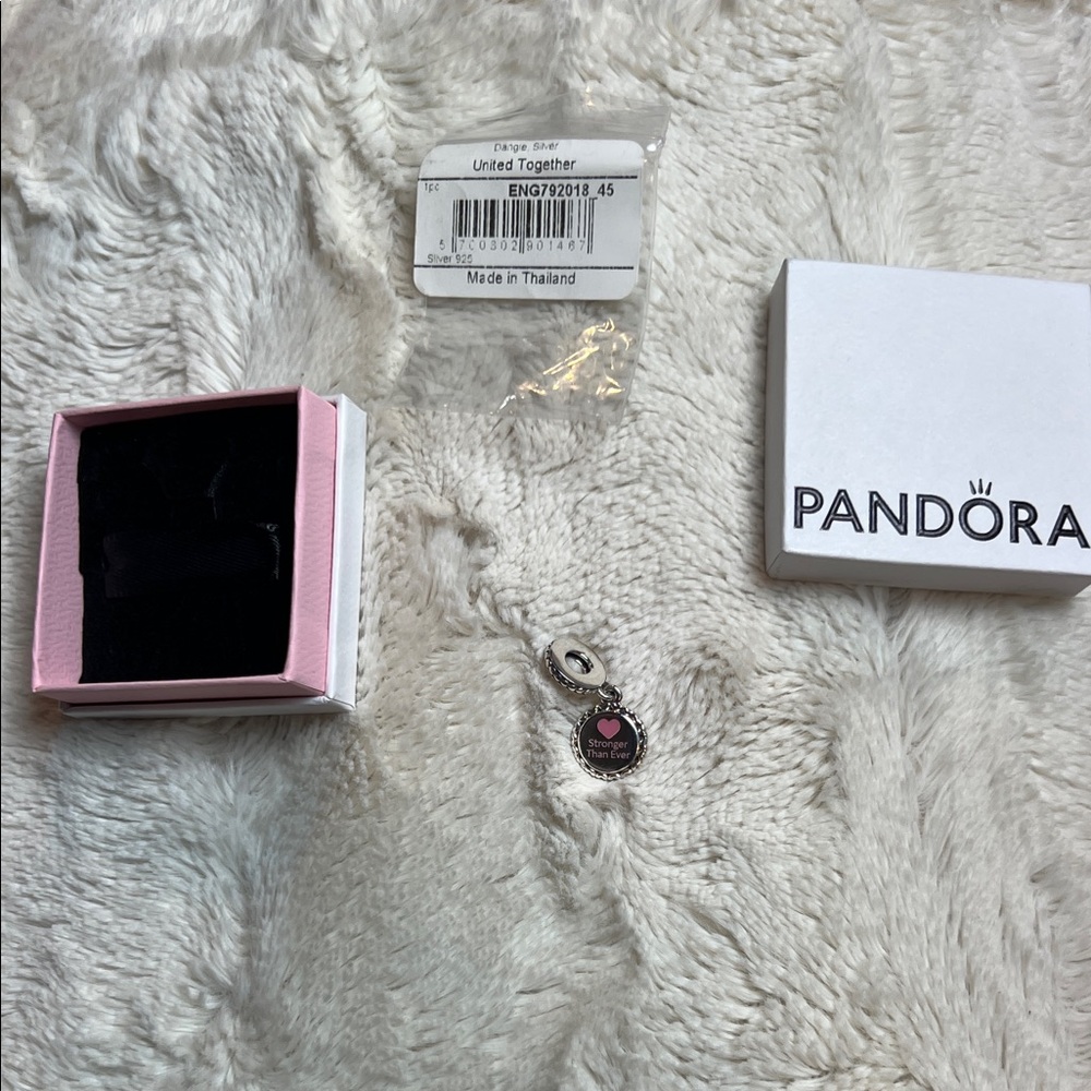 Pandora Silver Charm with Pink Accent